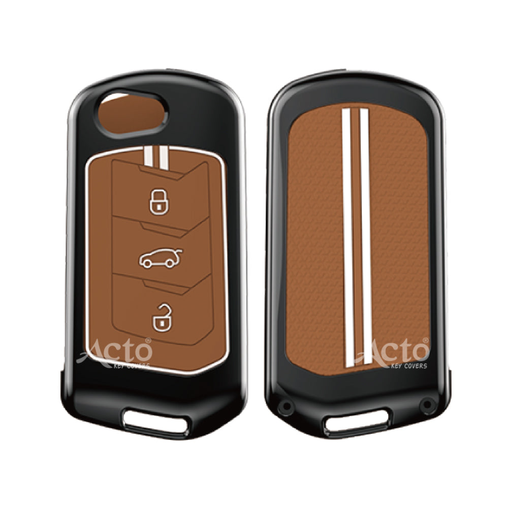 Acto Metal Sapphire Key Cover and Key chain Compatible with Mahindra Thar I Thar Roxx I Bolero I Marazzo I Scorpio I Tuv300 I Xuv700 Pack of 1 Set (Glow in the Night)