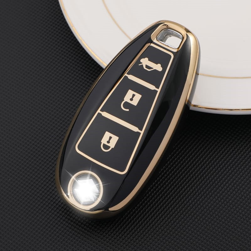 Acto TPU Gold Series Car Key Cover With TPU Gold Key Chain For Suzuki S-cross