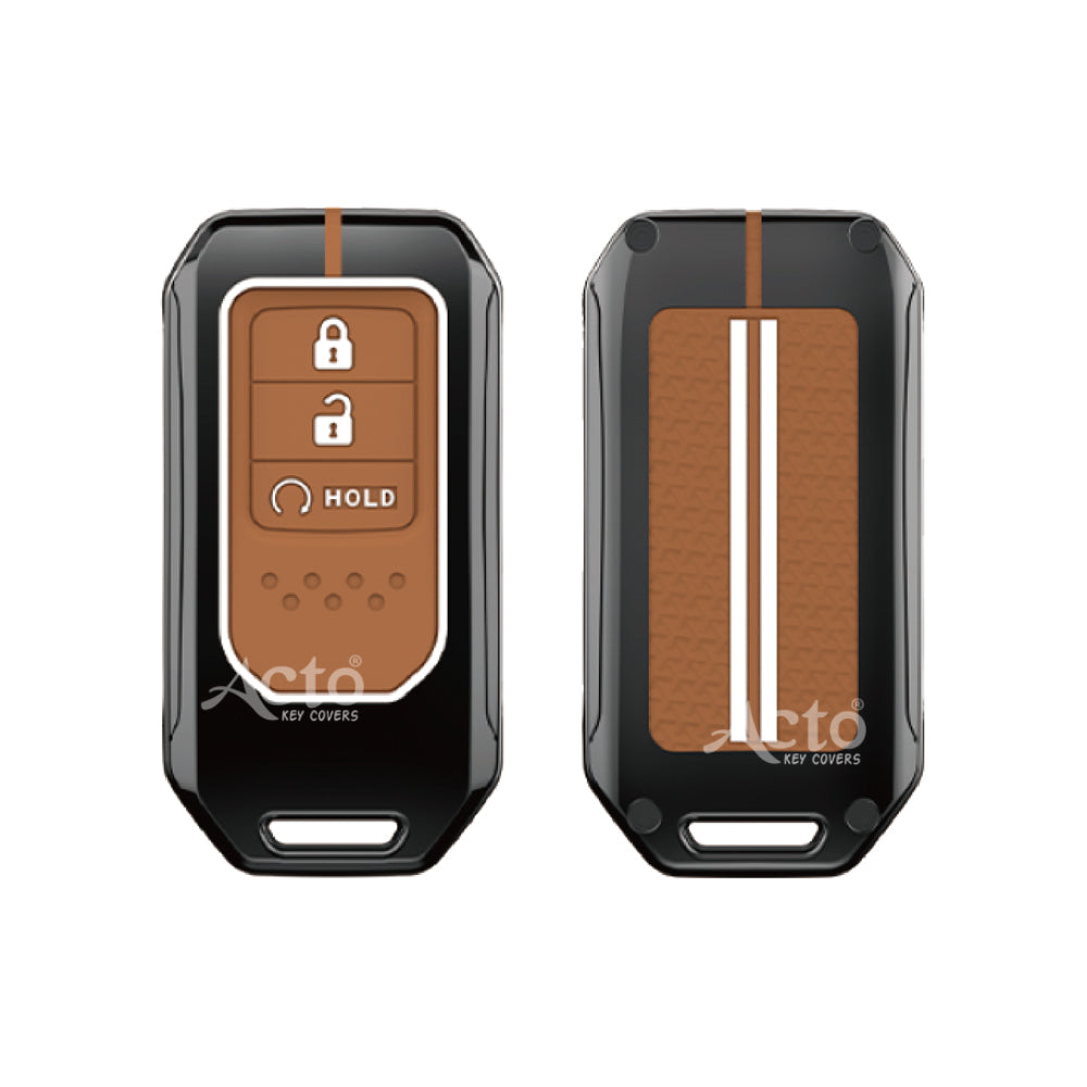 Acto Metal Sapphire Key Cover & Key Chain Compatible with Honda Accord, Civic, WR-V, CR-V, BR-V, City & Jazz | Premium Metal Key Case | Glow in the Night | 360° Protection | Pack of 1 Set