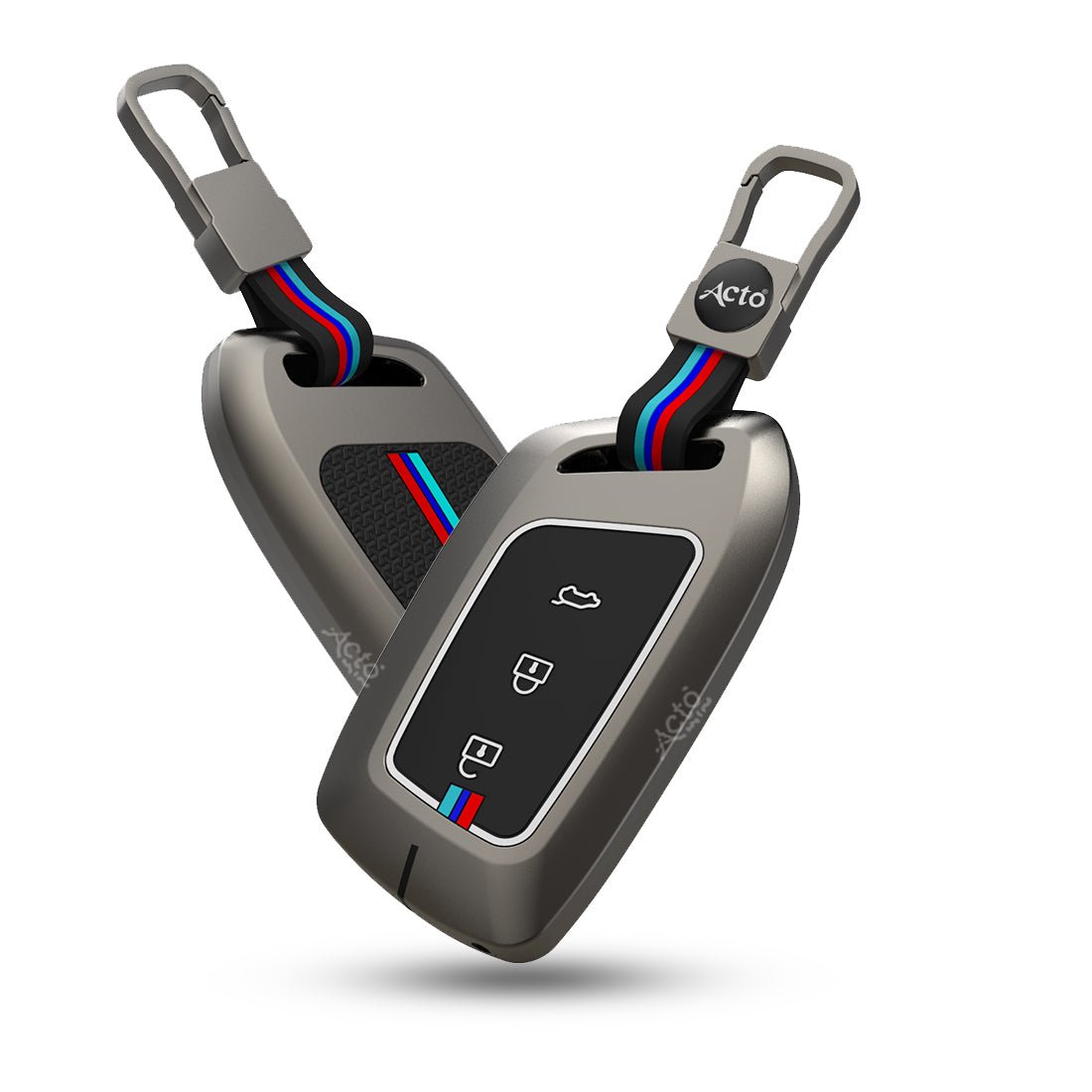 Acto Car Key Cover Metal Silicone Compatible with MG