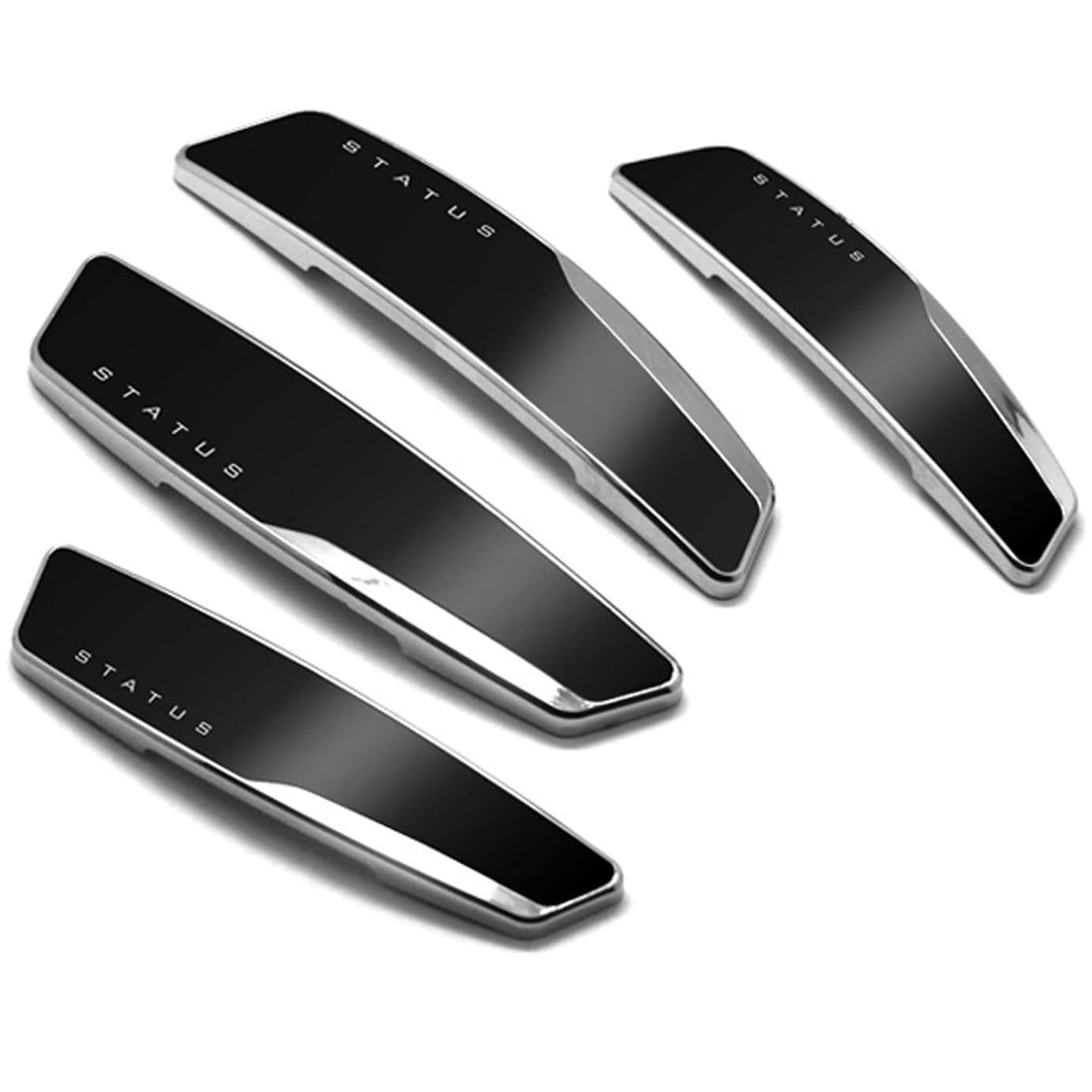 Car Status High Glossy Door Guard Edge Protector Set Of 4Pcs In Black