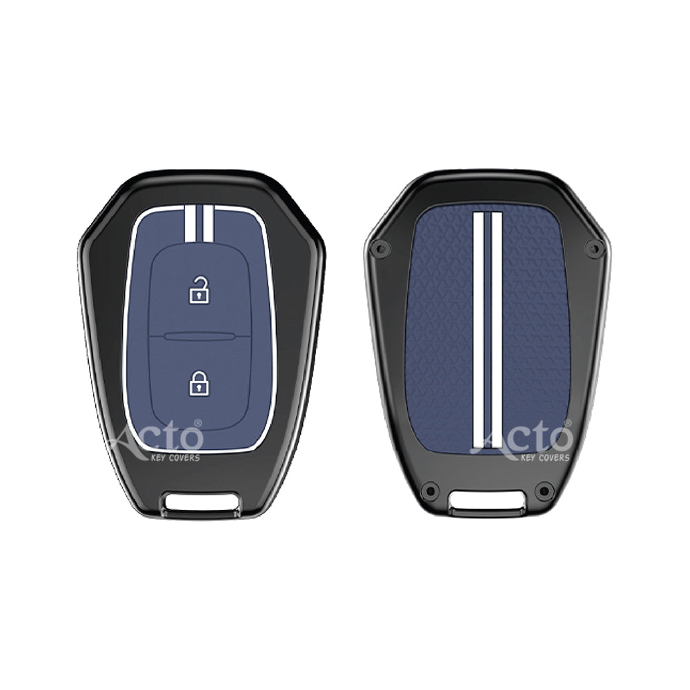 Acto Metal Sapphire Key Cover and Key chain Renault Duster, Kwid & Triber Compatible with  Pack of 1 Set (Glow in the Night)