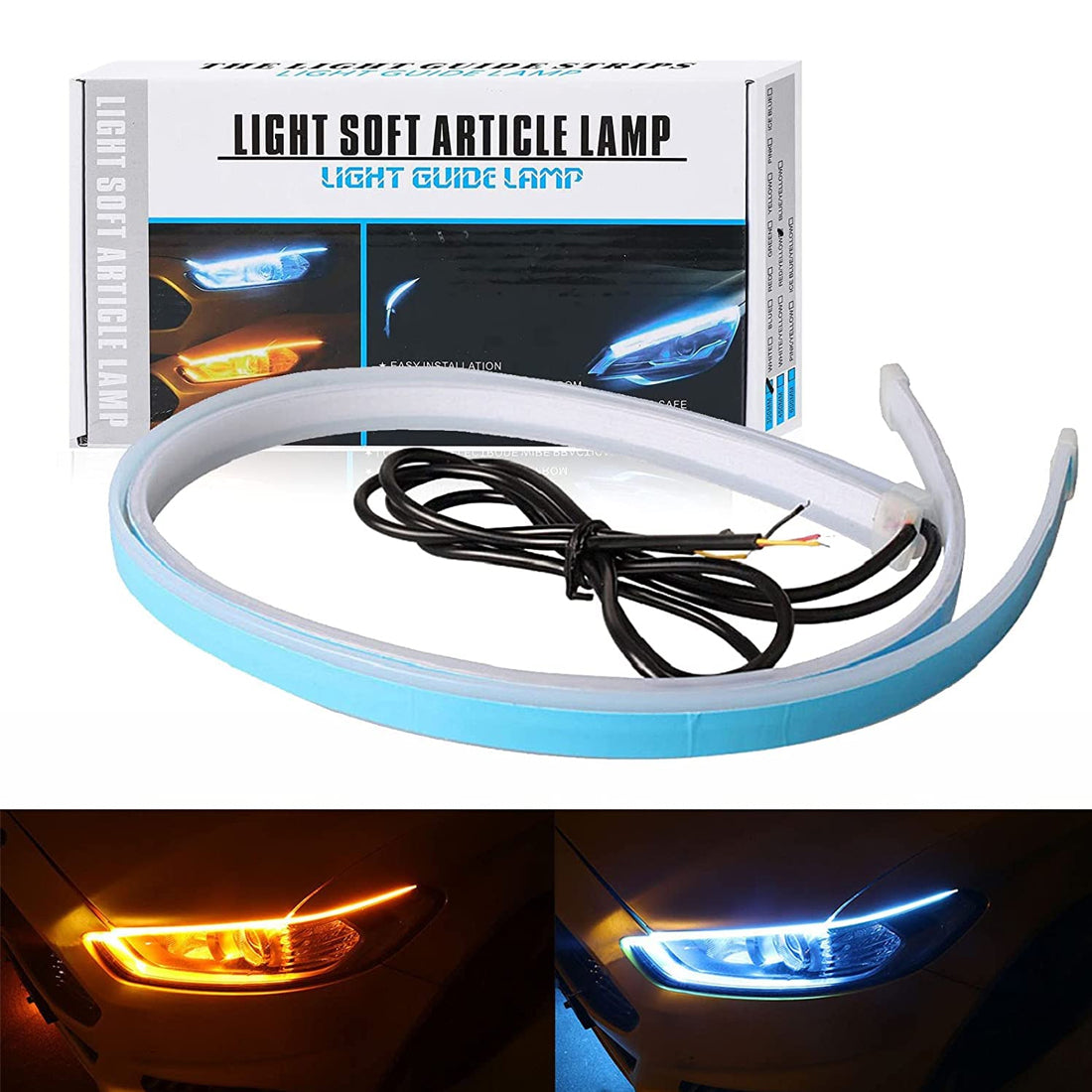 Universal Car Indicator & Headlight Led Strip Light Daytime Running Light Pack of 2 Pcs