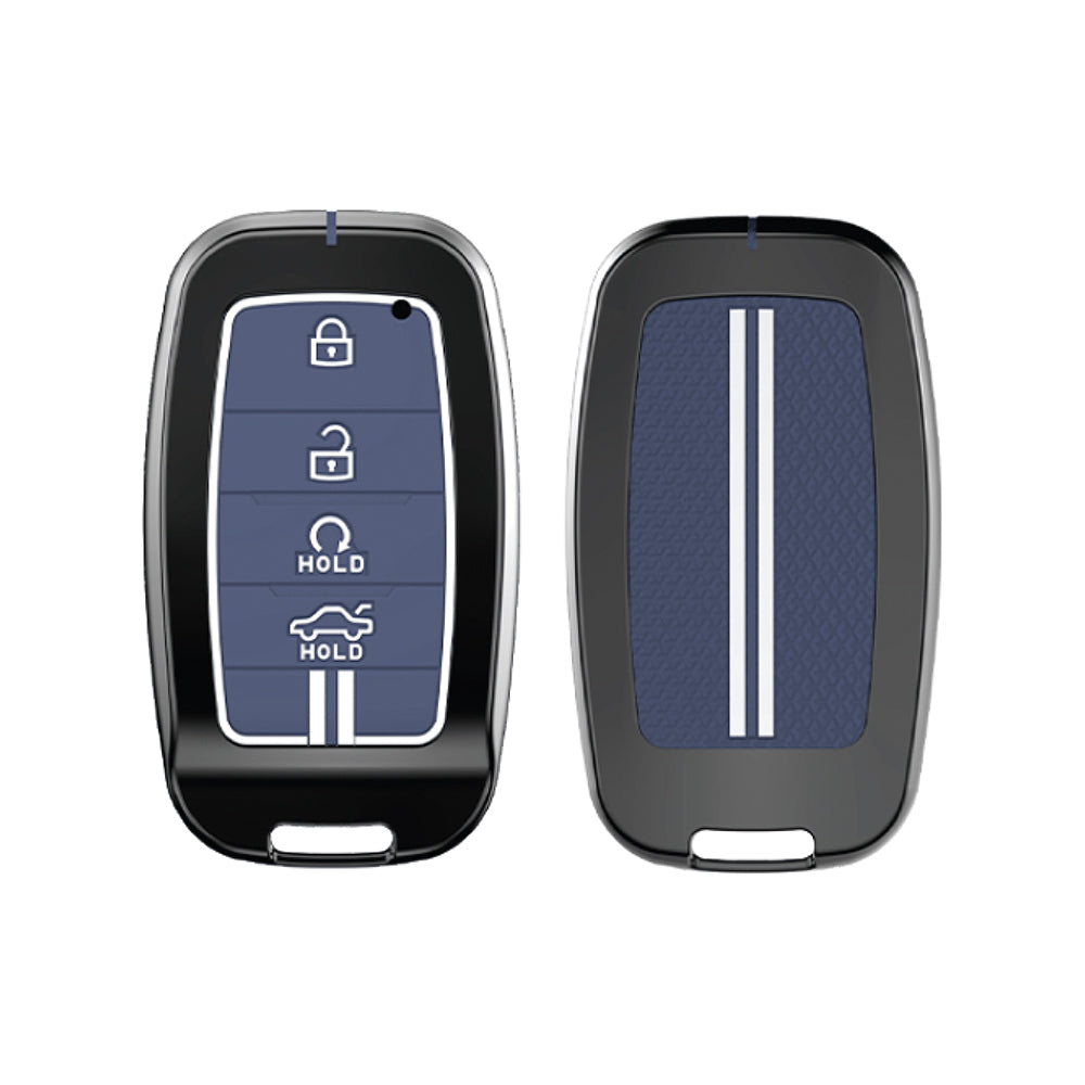 Acto Metal Sapphire Key Cover and Key chain Compatible with KIA Seltos Pack of 1 Set (Glow in the Night)