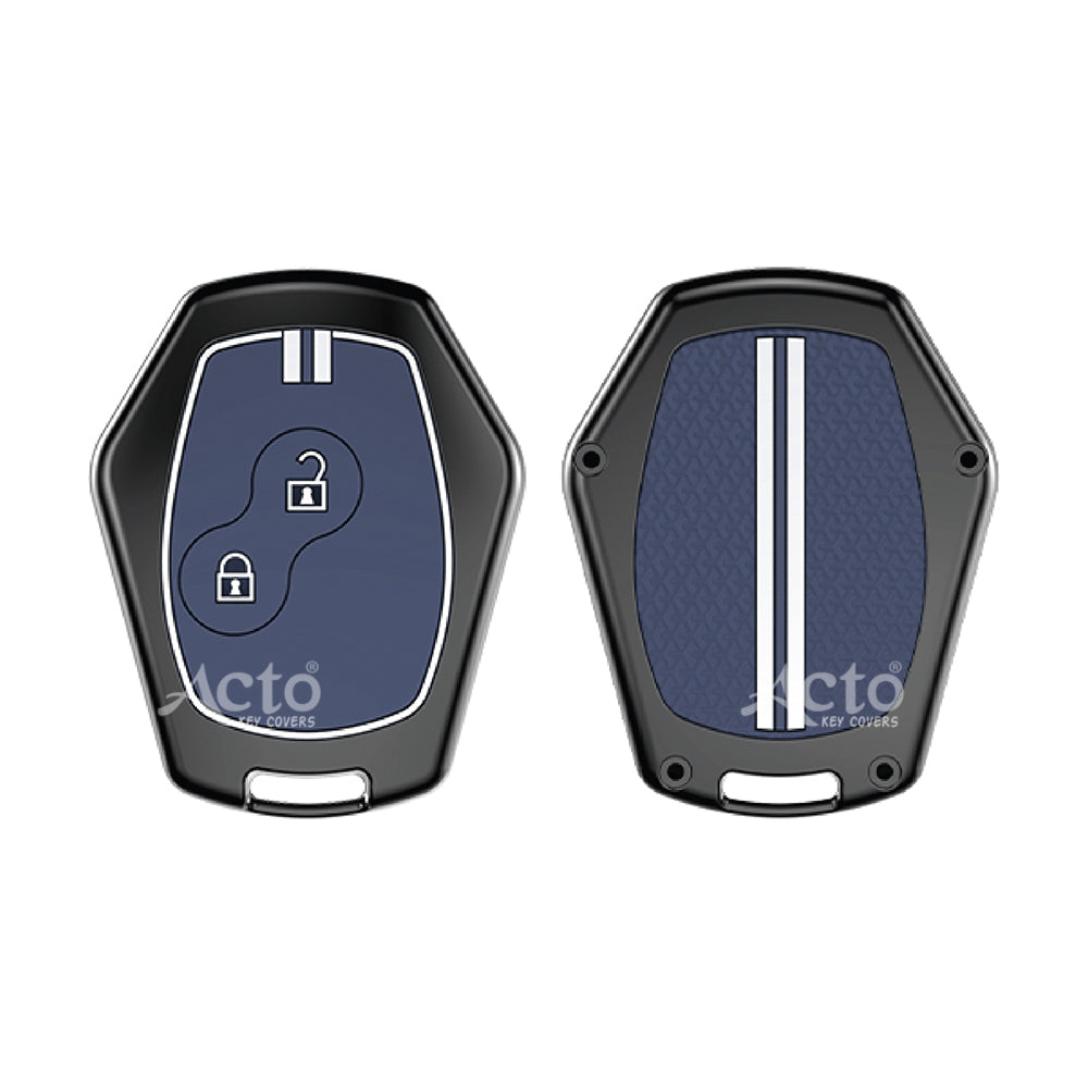 Acto Metal Sapphire Key Cover and Key chain Renault Duster, Lodgy, Logan & Verito Compatible with  Pack of 1 Set (Glow in the Night)