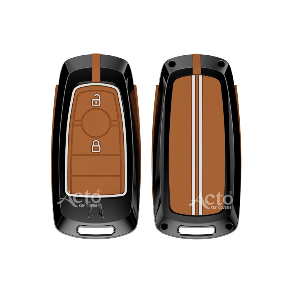 Acto Metal Sapphire Key Cover and Key chain Compatible with Ford Figo Pack of 1 Set (Glow in the Night)