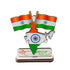 Car Dashboard Brass Indian Flag in Indian Flag Color Suitable for Car Dashboard, Home and Office