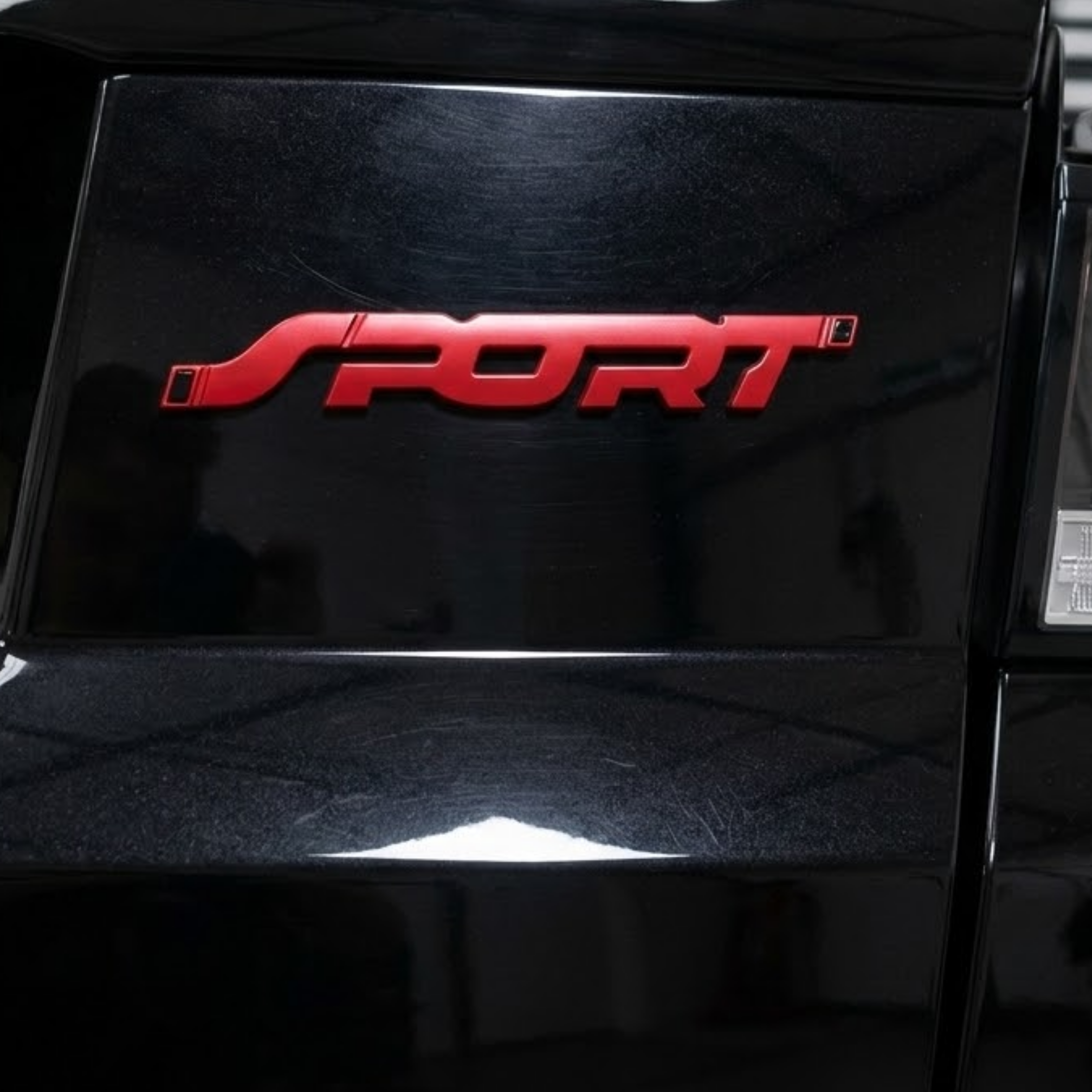 Carsonify 3D Metal Sport Car Badge Emblem Sticker | Premium Aluminum Alloy Chrome Sport Logo Decal | Self-Adhesive Metallic Badge for Car, Bike & SUV Exterior | Stylish Auto Styling Accessory