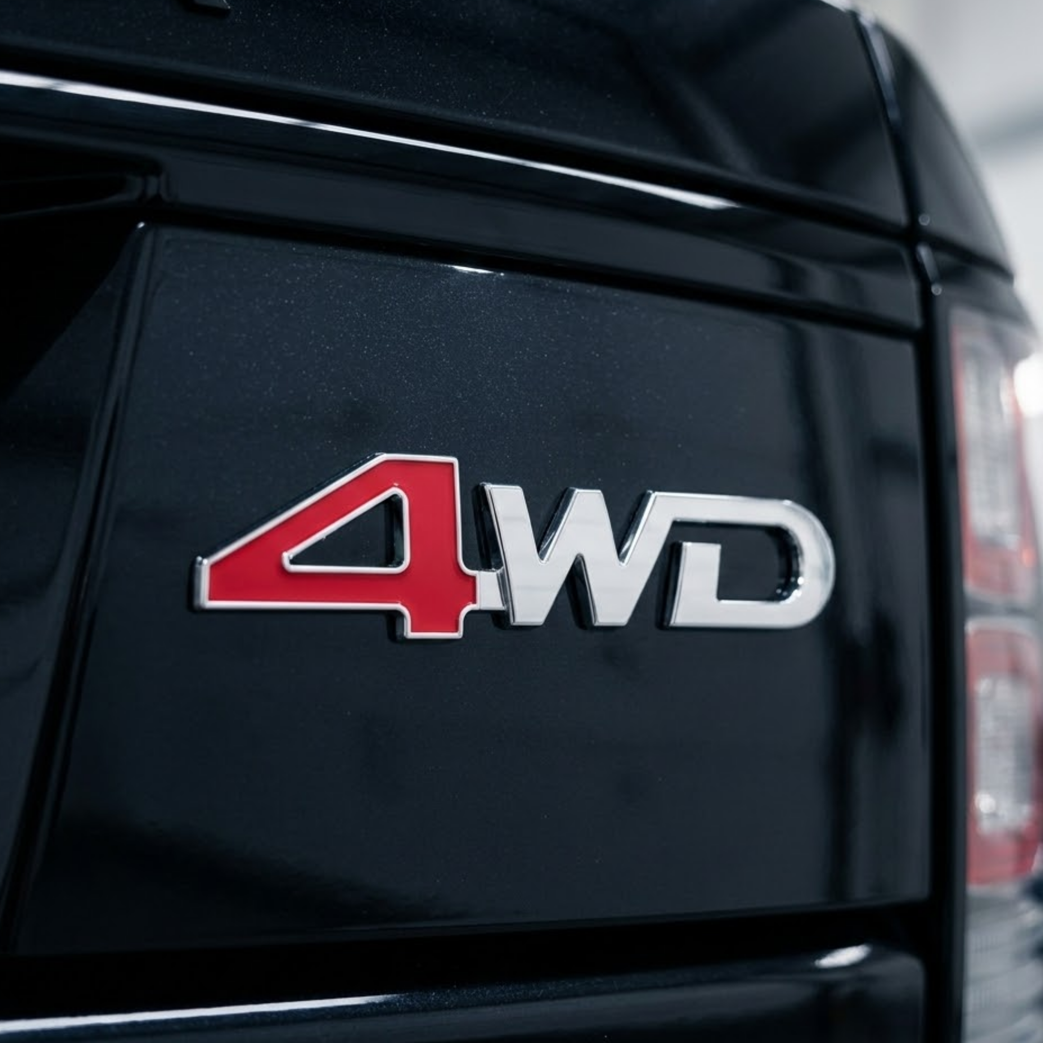 Carsonify 3D Metal 4WD Car Badge Emblem Sticker | Premium Aluminum Alloy Chrome 4WD Logo Decal | Self-Adhesive Metallic Badge for Car, SUV, Jeep & Bike Exterior | Stylish Auto Decoration Accessory