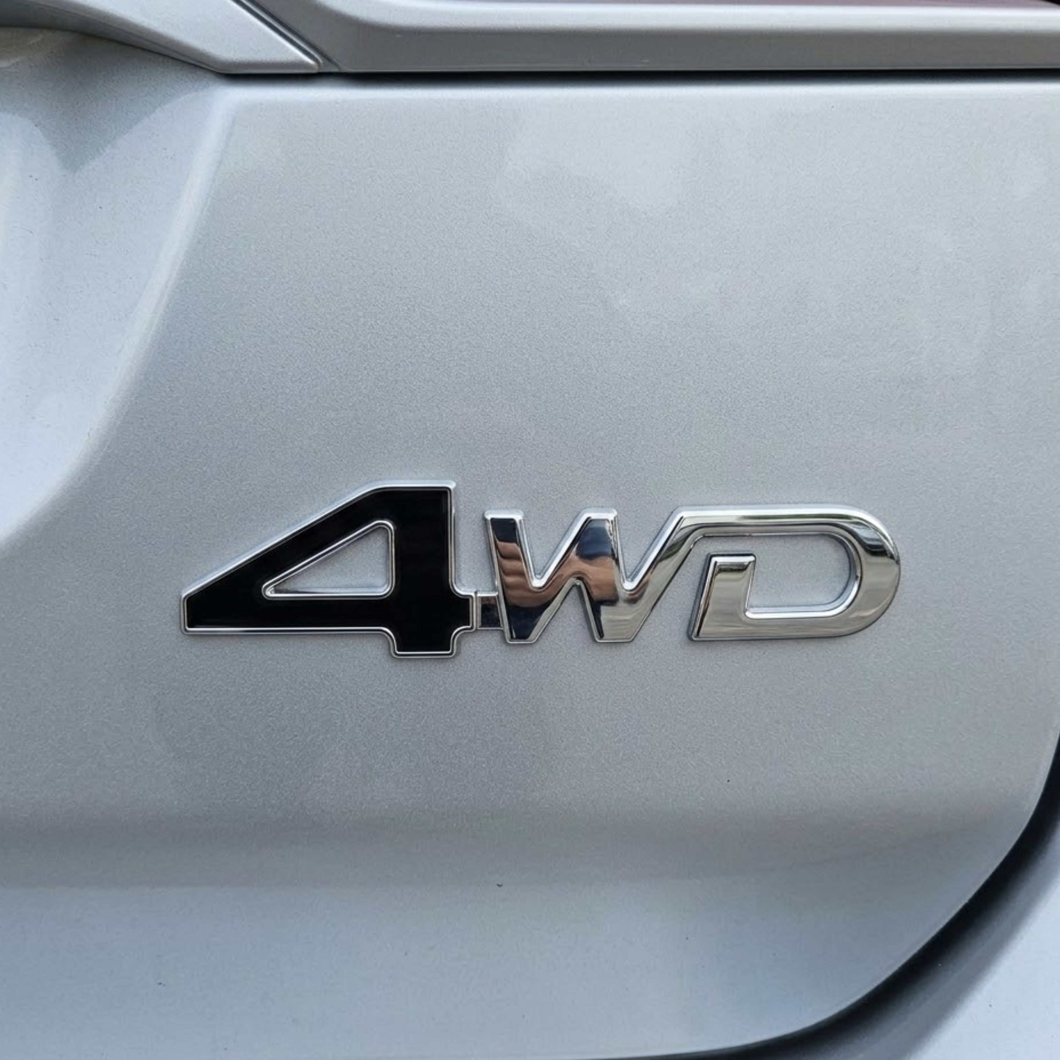 Carsonify 3D Metal 4WD Car Badge Emblem Sticker | Premium Aluminum Alloy Chrome 4WD Logo Decal | Self-Adhesive Metallic Badge for Car, SUV, Jeep & Bike Exterior | Stylish Auto Decoration Accessory