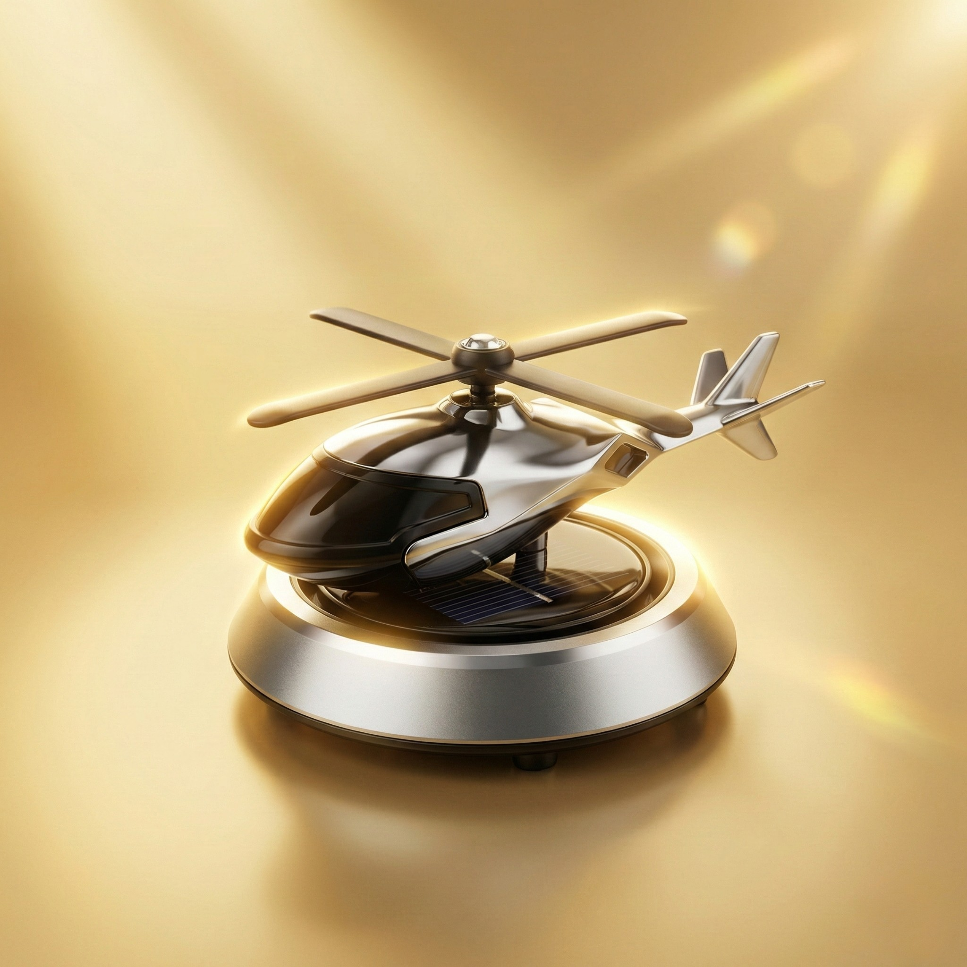 Solar Powered Rotating Helicopter Dashboard Showpiece – Automatic Moving Car Decor