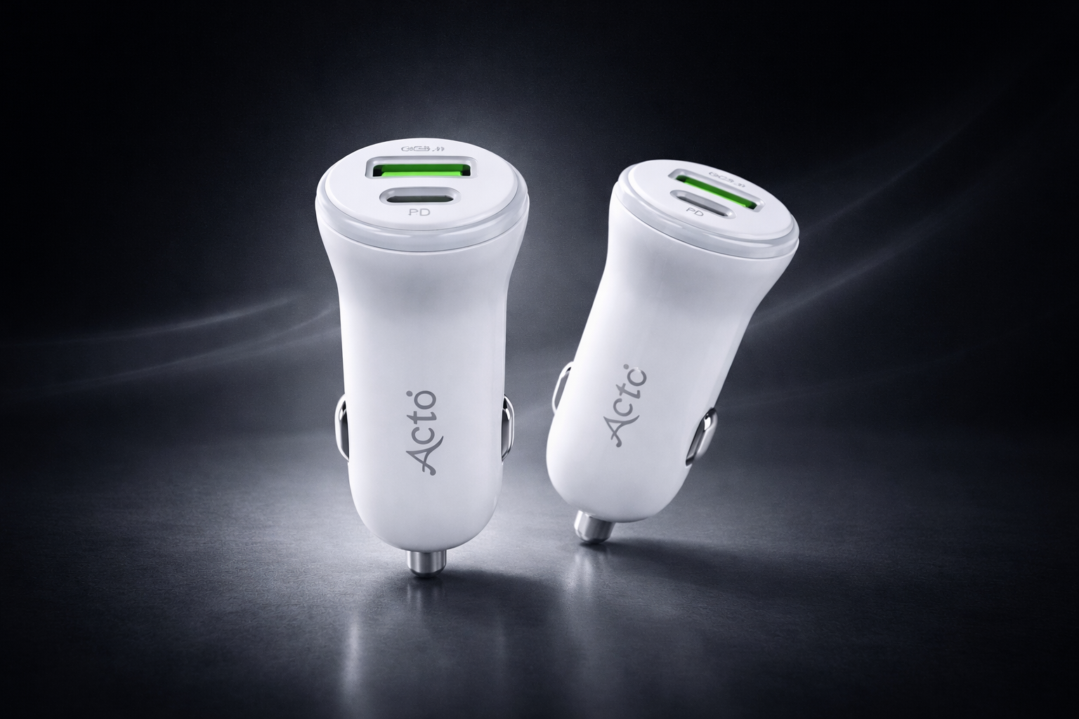 ACTO Saturn Car Mobile Charger with C to C Data Cable Fast Output QC3.0+30W PD Charger Pack of 1 Pcs