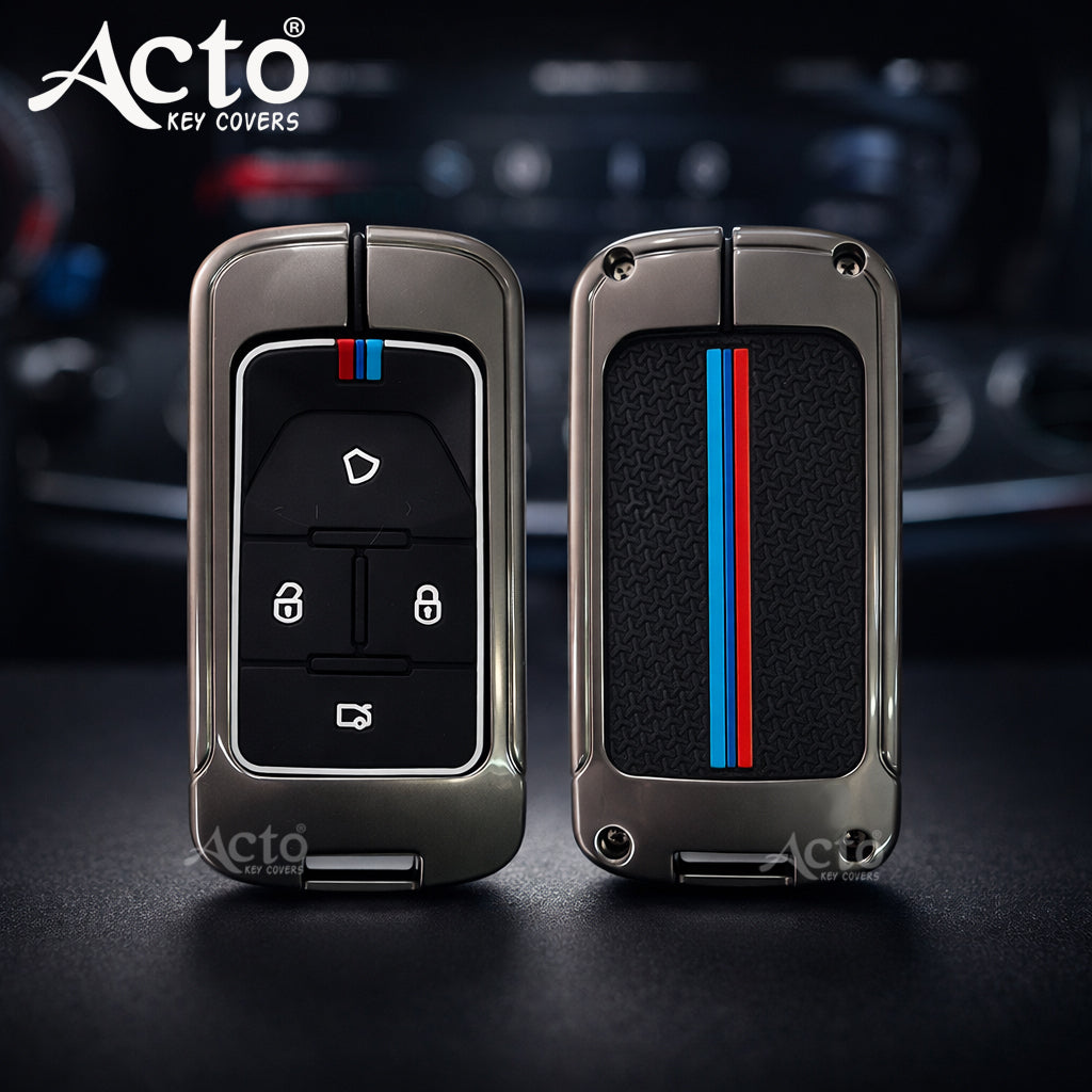 ACTO Metal Silicone Key Cover and Key Chain Compatible with Vinfast VF6 | VF7 4-Button Smart Key