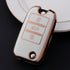 Acto TPU Gold Series Car Key Cover With TPU Gold Key Chain For MG Comet EV