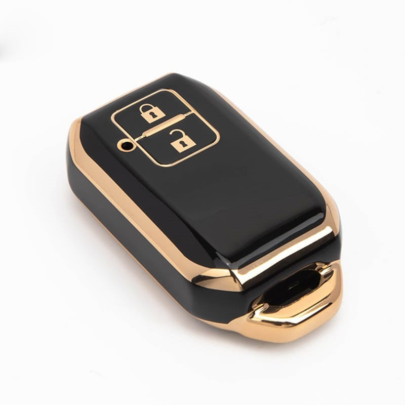 Acto TPU Gold Series Car Key Cover With Diamond Key Ring For Suzuki New Dzire