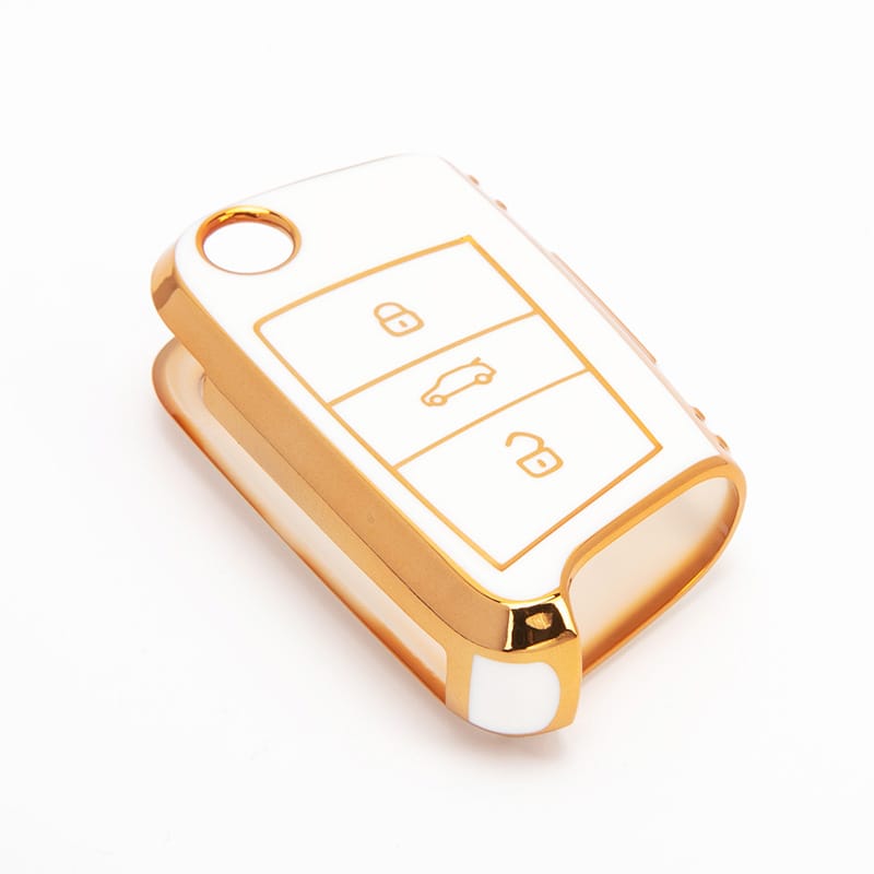 Acto TPU Gold Series Car Key Cover For Skoda Tiguan