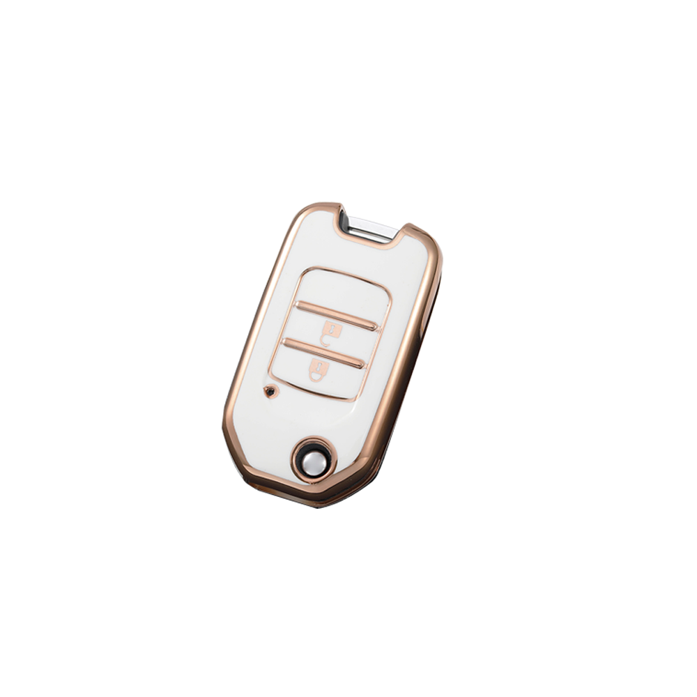 Acto TPU Gold Series Car Key Cover With TPU Gold Key Chain For Honda WR-V