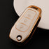 Acto TPU Gold Series Car Key Cover With TPU Gold Key Chain For Ford Aspire Flipkey