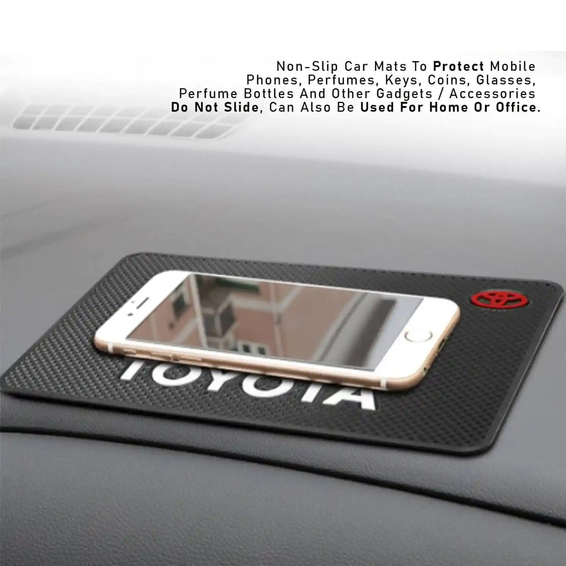 Universal Non-Slip Mat place Smartphone, Keychain or perfume on the Dashboard Sticky and Anti-Slip Rubber Mat