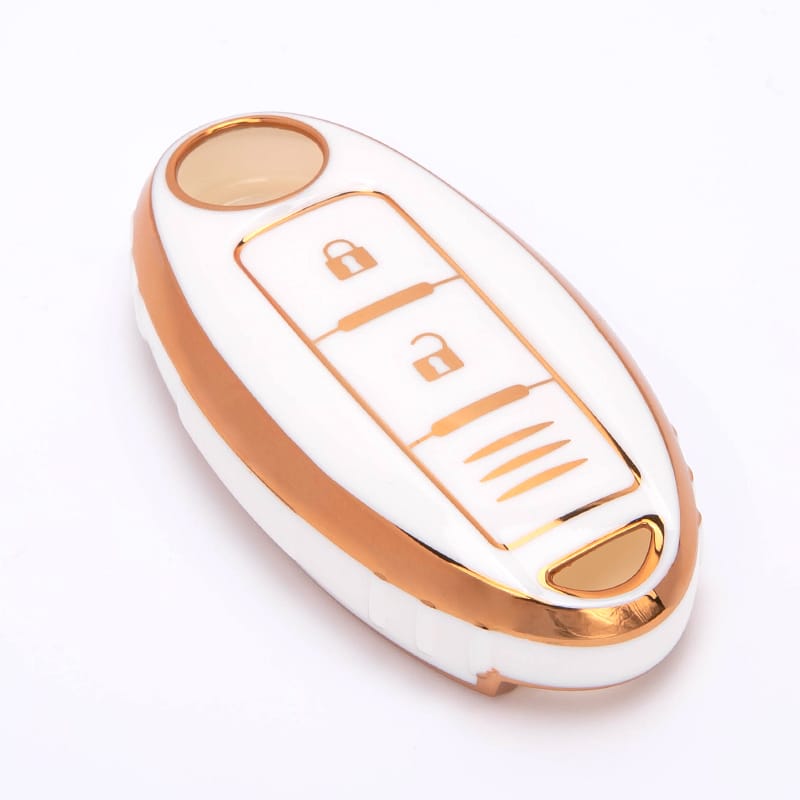 Acto TPU Gold Series Car Key Cover With TPU Gold Key Chain For Nissan Sunny