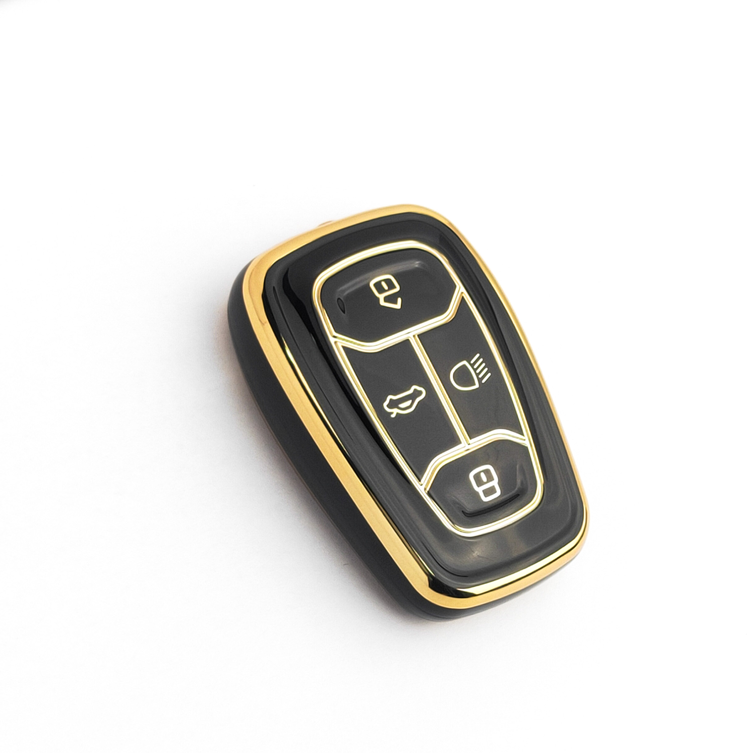 Acto TPU Gold Series Car Key Cover With TPU Gold Key Chain For TATA Tigor