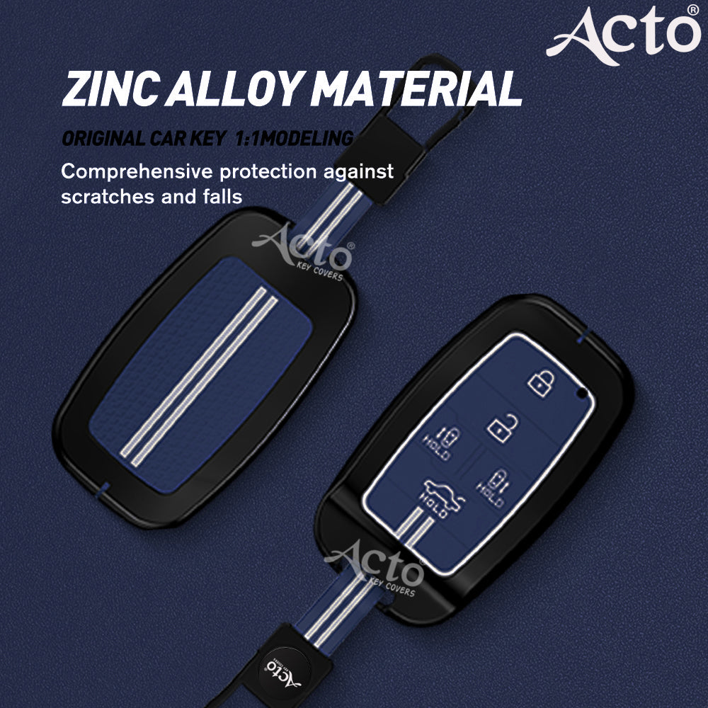 Acto Metal Sapphire Key Cover and Key chain KIA Carnival Compatible with  Pack of 1 Set (Glow in the Night)