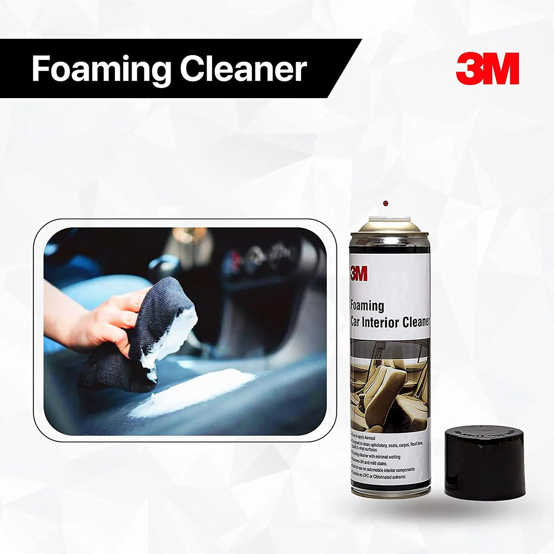 3M Foaming Car Interior Cleaner Spray – Multi-Surface Upholstery, Dashboard, Carpet & Seat Cleaning Foam – Removes Tough Dirt & Stains – 580gm