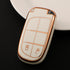 Acto TPU Gold Series Car Key Cover With TPU Gold Key Chain For Jeep Compass Traihawk