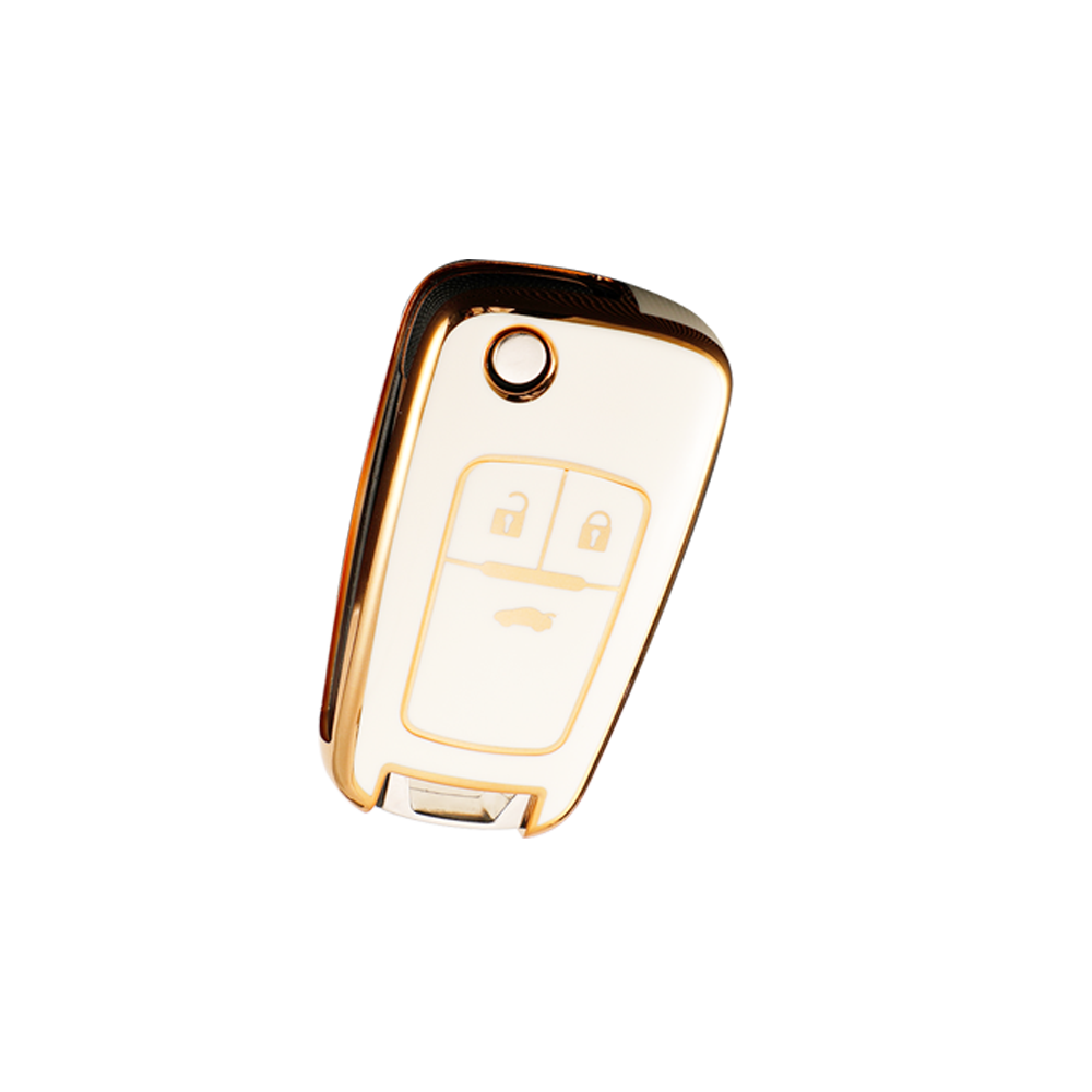 Acto TPU Gold Series Car Key Cover With Diamond Key Ring For Chevrolet Sail