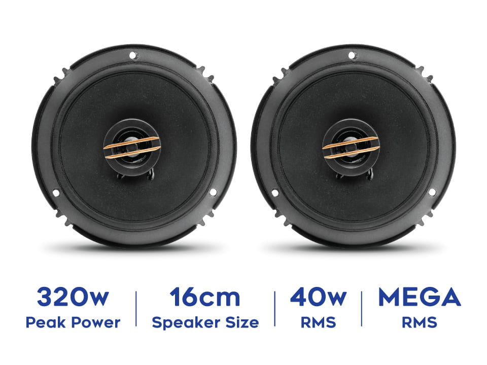 myTVS 6" 2 Way Car Speakers in-bulit Tweeter 320W