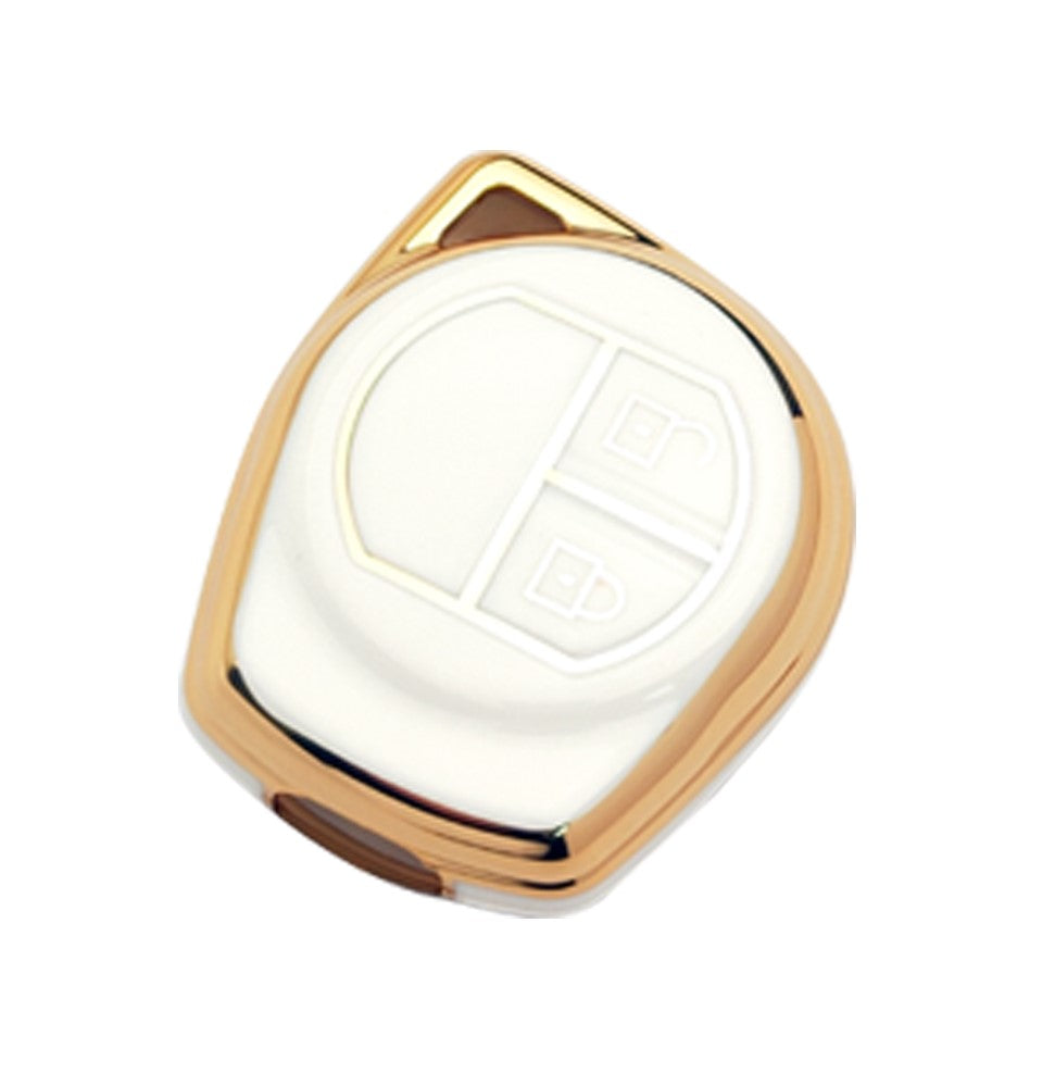 Acto TPU Gold Series Car Key Cover With Diamond Key Ring For Suzuki Ignis