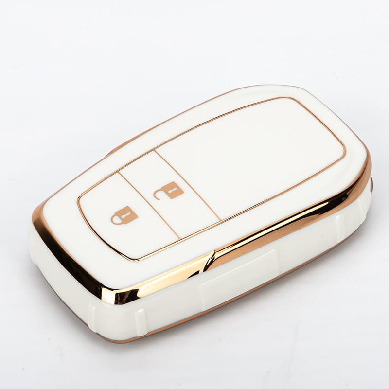 Acto TPU Gold Series Car Key Cover With TPU Gold Key Chain For Toyota Fortuner