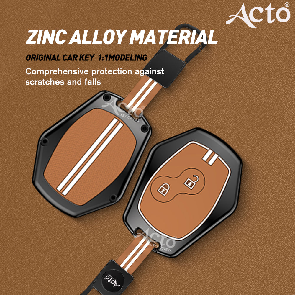 Acto Metal Sapphire Key Cover and Key chain Renault Duster, Lodgy, Logan & Verito Compatible with  Pack of 1 Set (Glow in the Night)