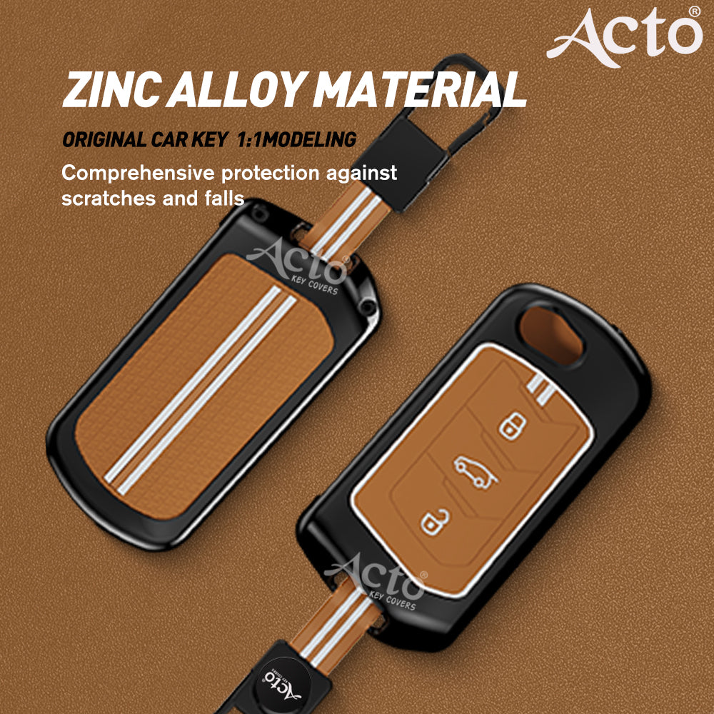 Acto Metal Sapphire Key Cover and Key chain Compatible with Mahindra Thar I Thar Roxx I Bolero I Marazzo I Scorpio I Tuv300 I Xuv700 Pack of 1 Set (Glow in the Night)
