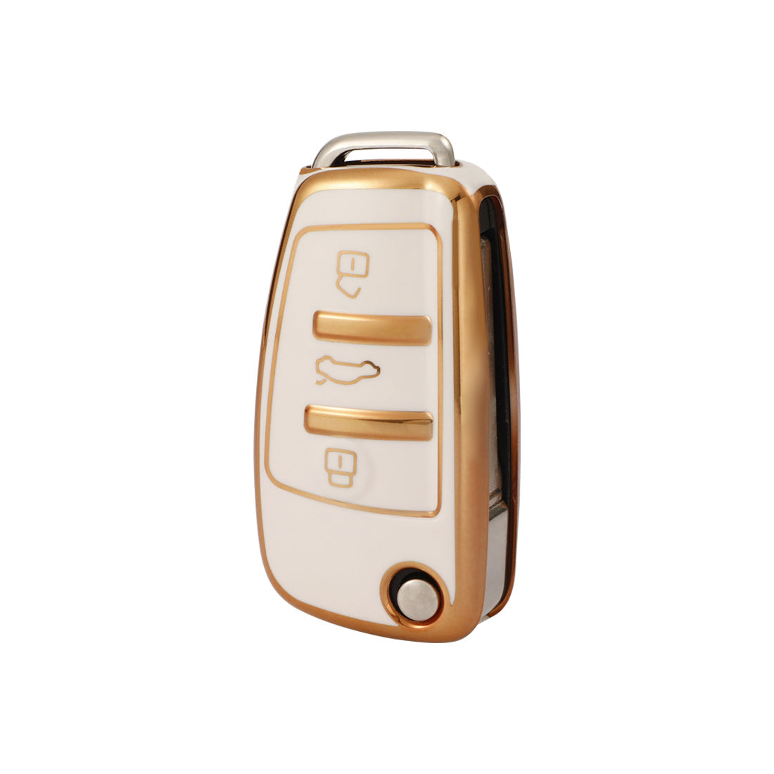 Acto TPU Gold Series Car Key Cover With Diamond Key Ring For Audi A6