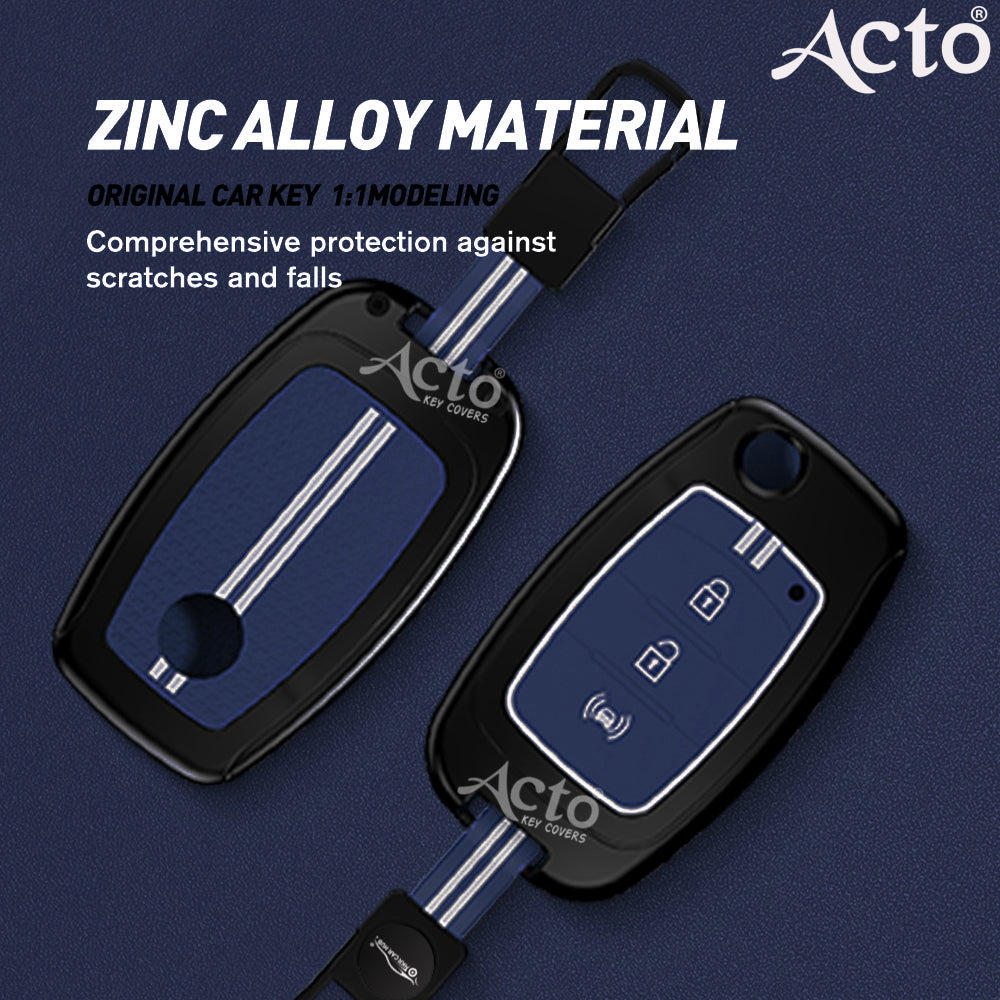Acto Metal Sapphire Key Cover and Key Chain Compatible with Mahindra Xuv300 Pack of 1 Set (Glow in the Night)