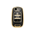 Acto TPU Gold Series Car Key Cover With TPU Gold Key Chain For MG Comet EV