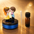 Acto Solar Powered Rotating Kissing KS03 Couple Showpiece with Aroma Diffuser Bottle – Romantic Dashboard & Home Decor