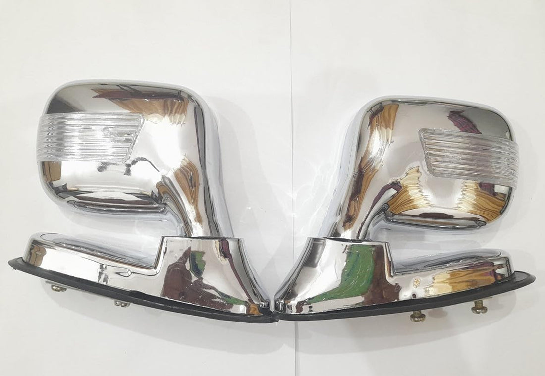 Car Bonnet Front Fender Chrome Bonnet Mirror With Indicator (set of 2)