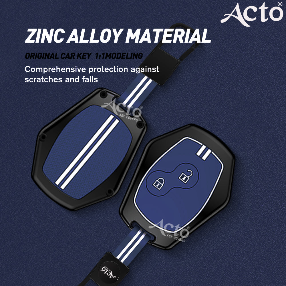 Acto Metal Sapphire Key Cover and Key chain Renault Duster, Lodgy, Logan & Verito Compatible with  Pack of 1 Set (Glow in the Night)