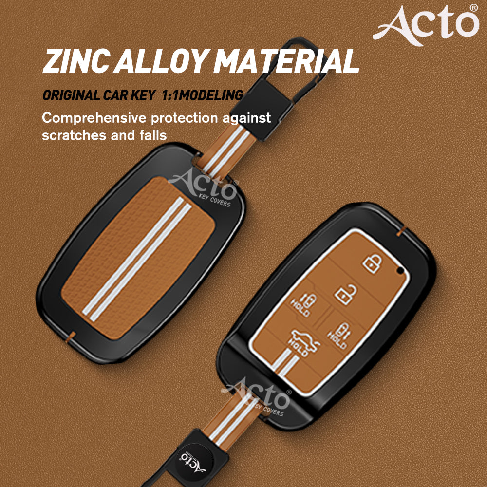 Acto Metal Sapphire Key Cover and Key chain KIA Carnival Compatible with  Pack of 1 Set (Glow in the Night)
