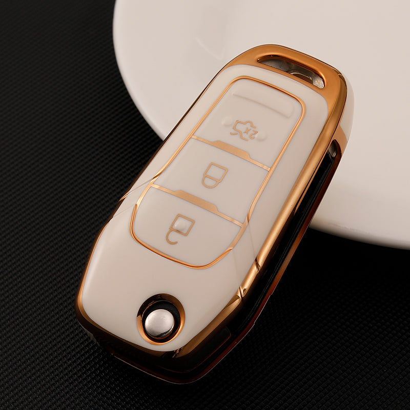 Acto TPU Gold Series Car Key Cover For Ford Figo Flipkey