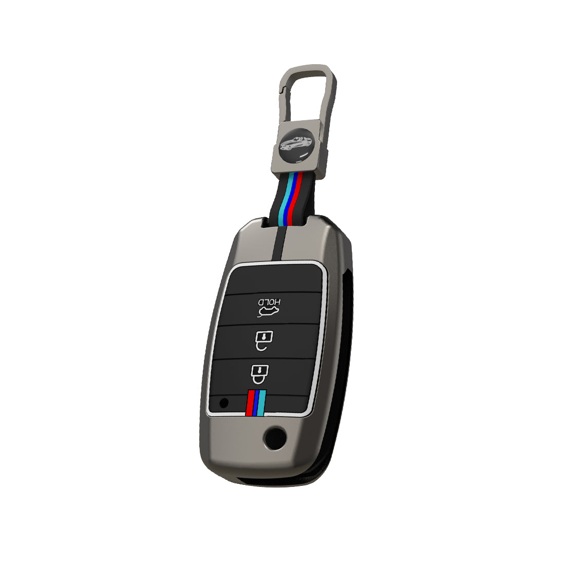 Acto Metal Sapphire Key Cover and Key chain Compatible with KIA Seltos, Carens Pack of 1 Set (Glow in the Night)