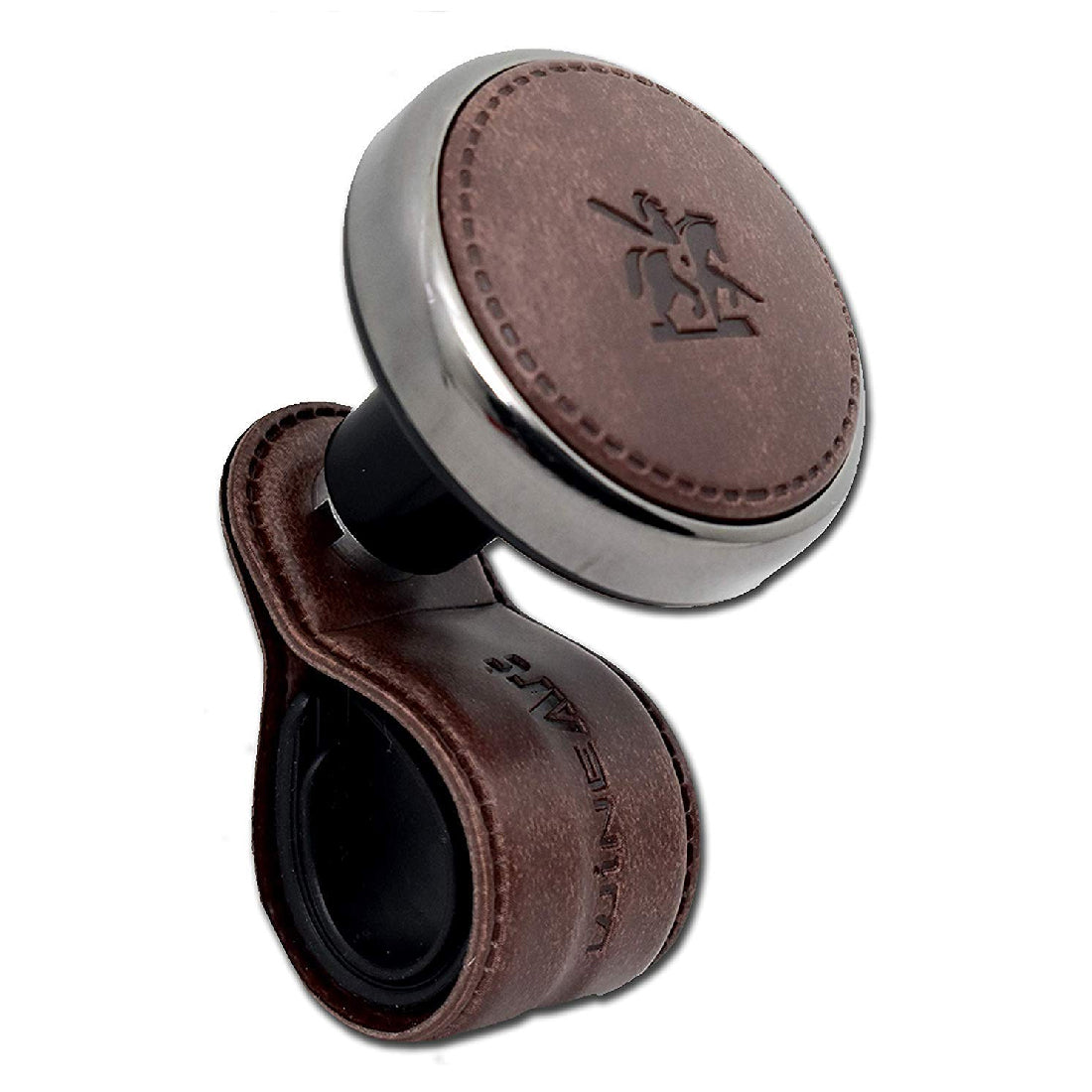 Onwheel Autoban Blacksuit Handmade Leather Hook Universal Power Handle Steering Wheel Spinner Knob In Matt Brown