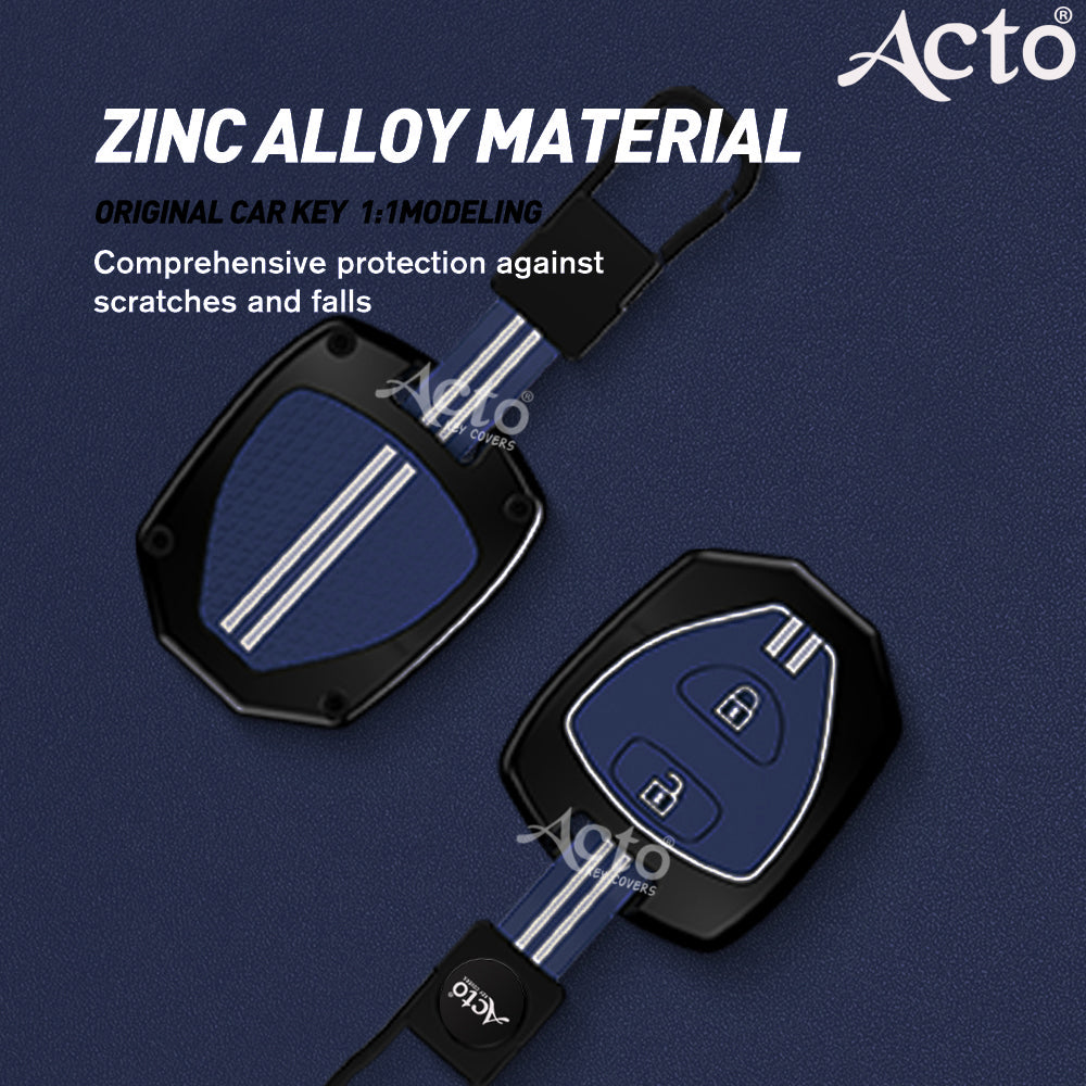 Acto Metal Sapphire Key Cover and Key chain Compatible with Toyota Camry, Corolla, Fortuner, Innova Pack of 1 Set (Glow in the Night)