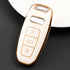 Acto TPU Gold Series Car Key Cover With Diamond Key Ring For Audi Q7