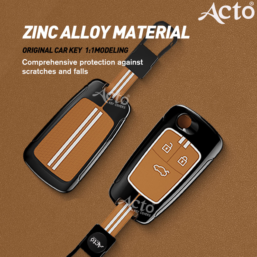 Acto Metal Sapphire Key Cover and Key chain Compatible with Chevrolet Cruze Pack of 1 Set (Glow in the Night)