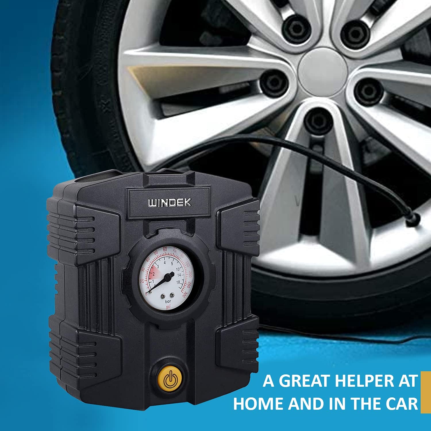 Windek 1501 Analog Tyre Inflator Multi-Purpose Air Pump with Compact Design & Speedy Inflation