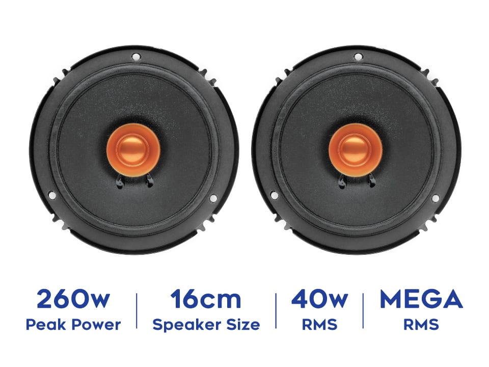 MyTVS 6" Dual Cone Car Speaker with mega bass 260W