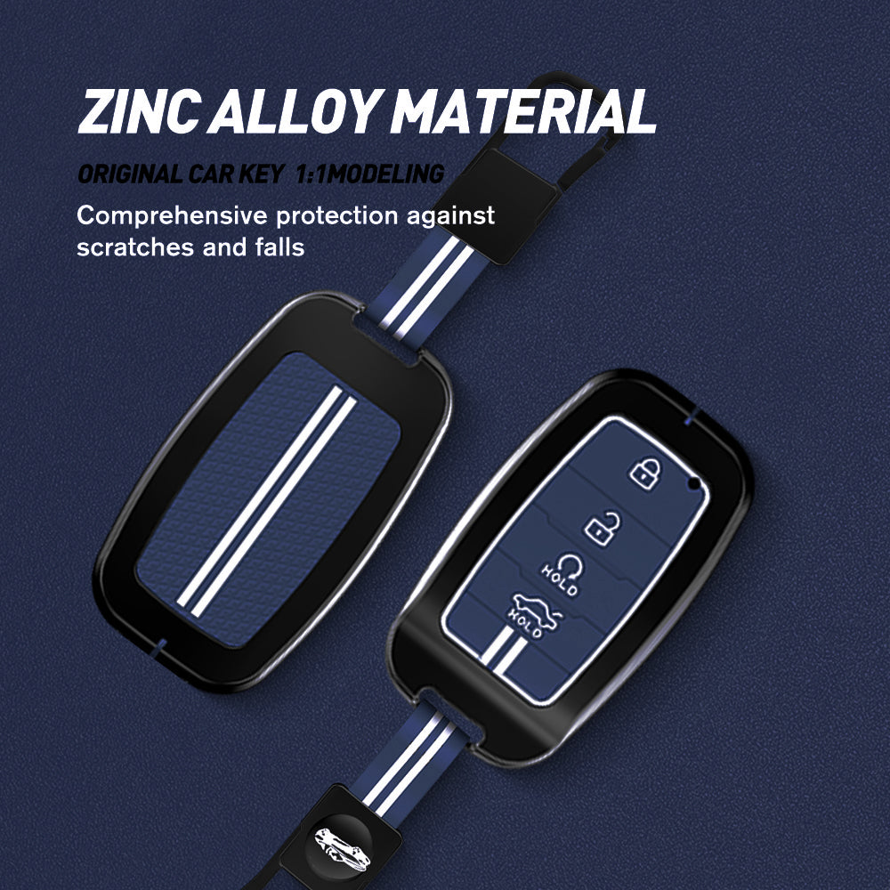 Acto Metal Sapphire Key Cover and Key chain Compatible with KIA Seltos Pack of 1 Set (Glow in the Night)